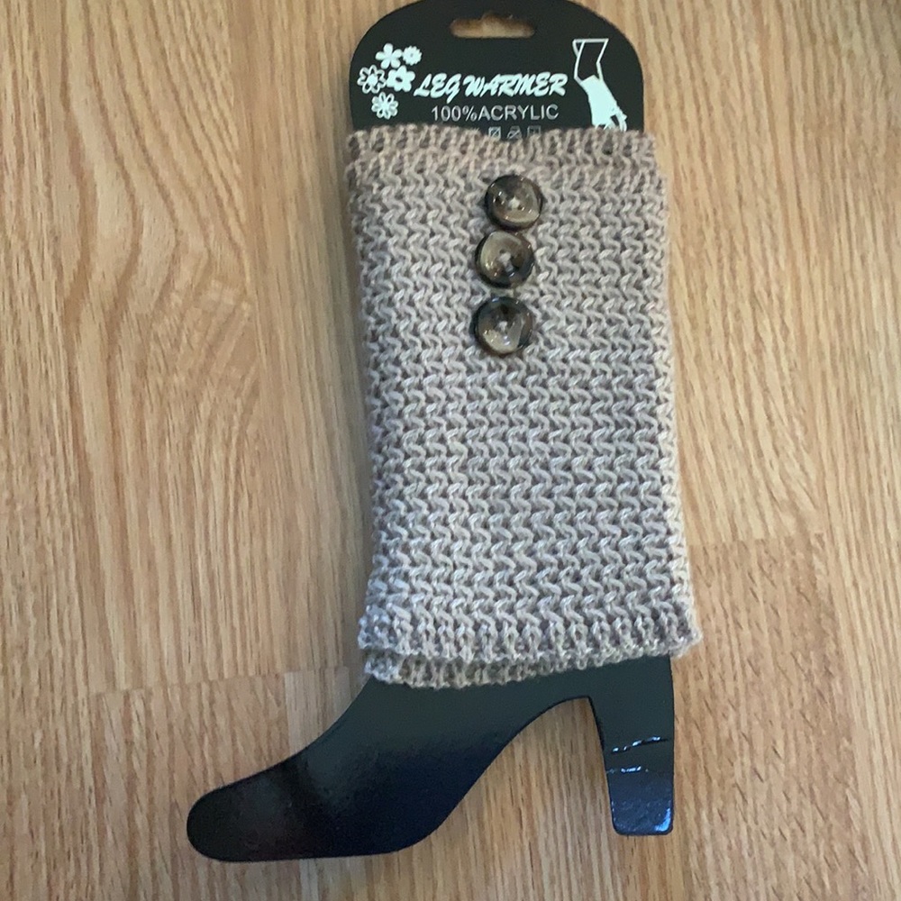 KNIT LEG WARMERS/BOOT CUFFS-Taupe